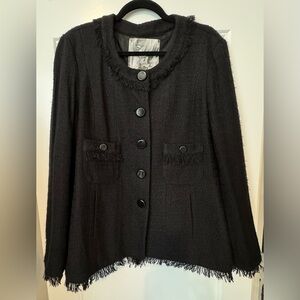 Mac & Jac Tweed Jacket, Black Size Extra Large